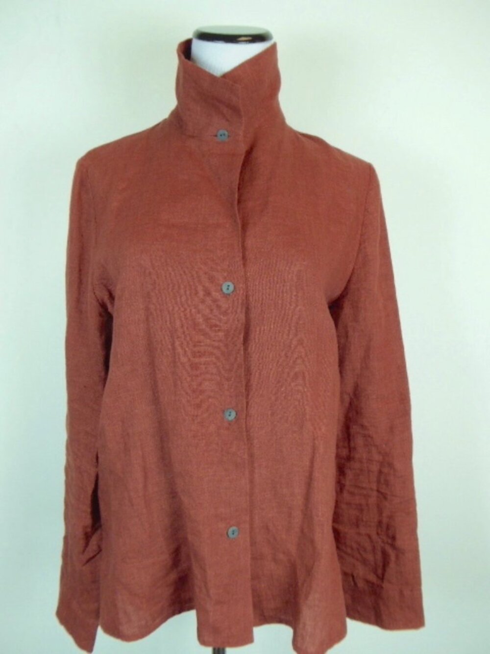 PETER COHEN RUST orange LINEN  JACKET blazer minimalist designer M